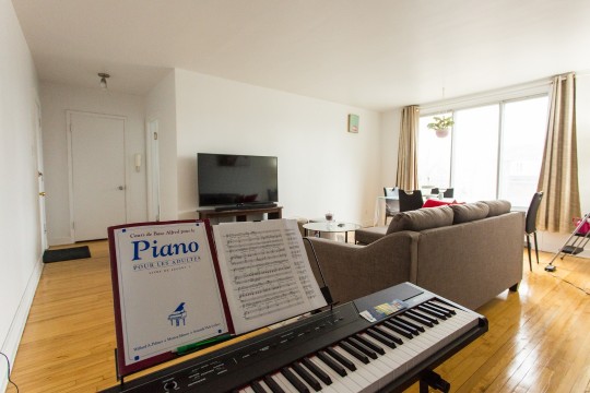 Sunny living room with large window