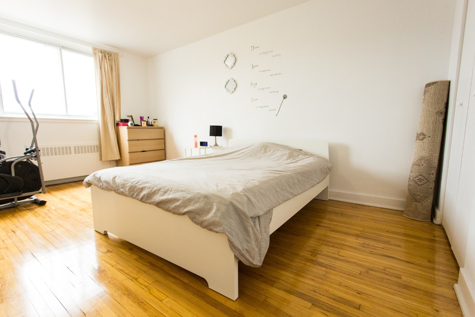 Sunny bedroom with large window